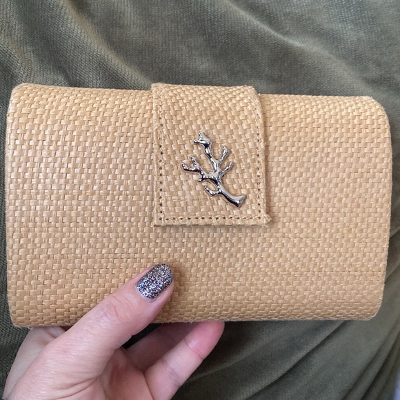 India Hicks x Crabtree & Evelyn Island Living Paper Straw Clutch Bag Minaudière